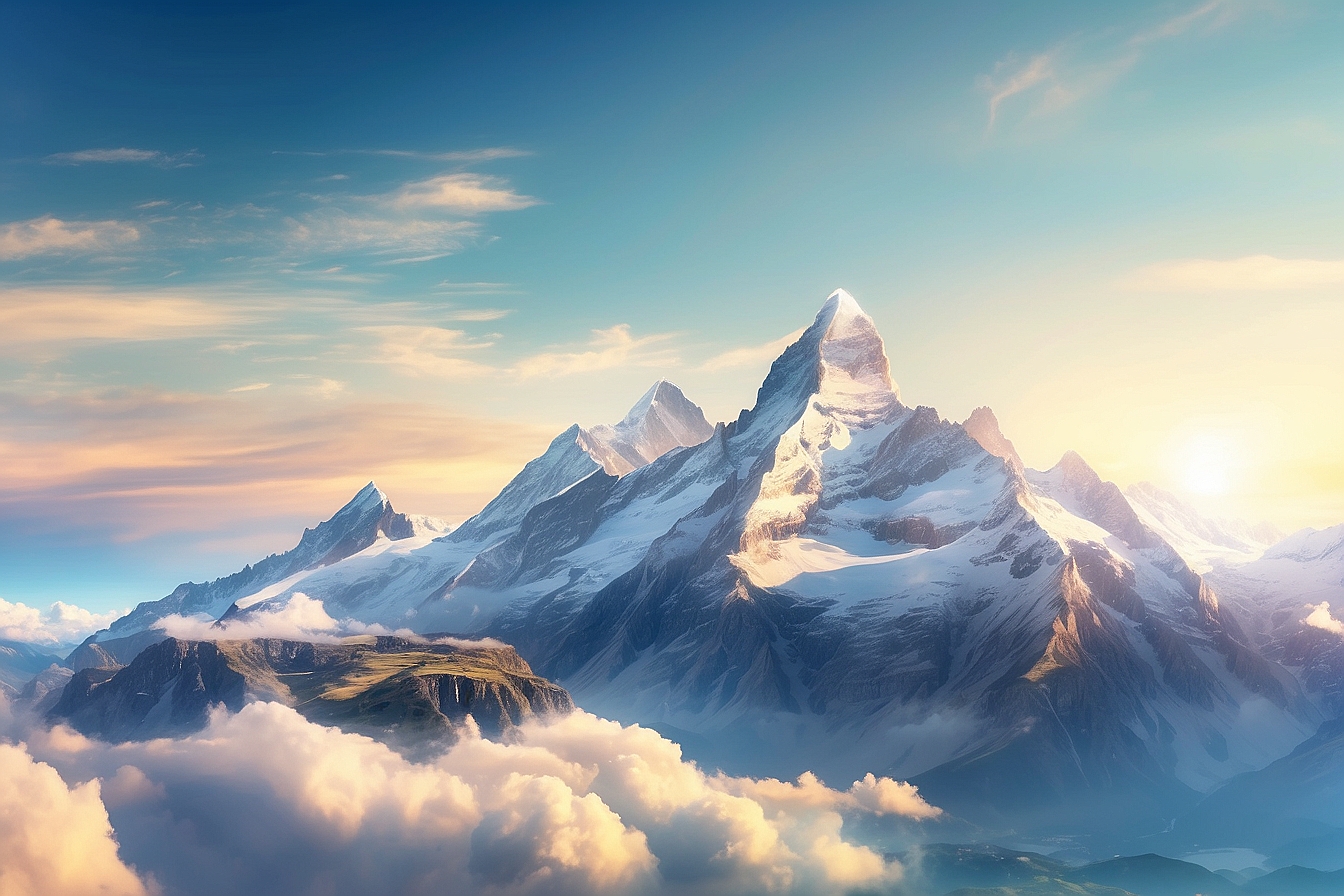 Default panoramic view swiss mountains symbolic for success an 0